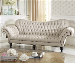 Bostwick Beige Linen Classic Victorian 2-piece Sofa Set by Baxton Studio - BAX-TSF-7202-Beige