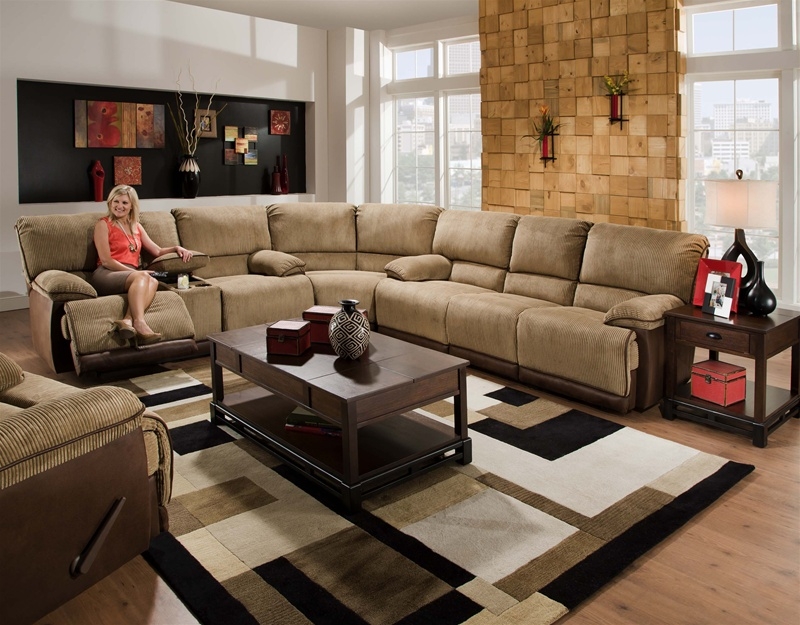 Clayton 3 Piece Power Reclining Sectional In Two Toned Cover By