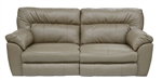 Larkin Lay Flat Reclining Sofa in Chestnut, Godiva, or Putty Leather by Catnapper - 1391