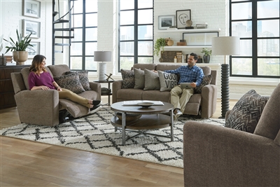 Calvin 2 Piece Reclining Sofa Set in Otter Fabric by Catnapper - 163-SET-O