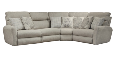 McPherson 4 Piece Reclining Sectional in Buff Chenille by Catnapper - 261-4