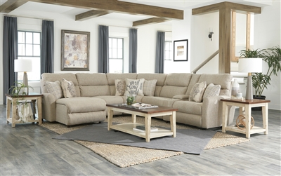 McPherson 6 Piece Reclining Sectional in Buff Chenille by Catnapper - 261-6R