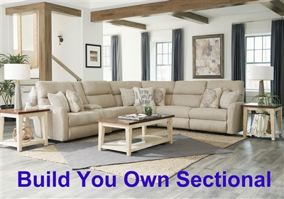 McPherson BUILD YOUR OWN Reclining Sectional in Buff Chenille by Catnapper - 261-BYO
