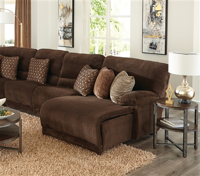 Burbank 3 Piece Reclining Sectional in Chocolate Fabric by Catnapper - 281-CH-3