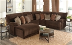 Burbank 4 Piece Reclining Sectional in Chocolate Fabric by Catnapper - 281-CH-4