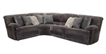 Burbank 4 Piece Power Reclining Sectional in Smoke Fabric by Catnapper - 281-S-4P