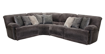 Burbank 4 Piece Power Reclining Sectional in Smoke Fabric by Catnapper - 281-S-4P
