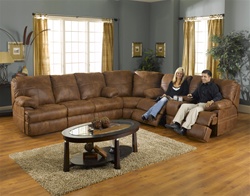 Ranger 3 Piece Manual Recline Sectional in Tanner Fabric Cover by Catnapper - 3791-TAN-SEC