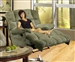 Jackpot Reclining Chaise in Sage, Chocolate, or Camel Microfiber Fabric by Catnapper - 3989