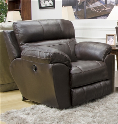 Costa Lay Flat Recliner in Chocolate Color Leather by Catnapper - 4070-7-CH
