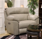 Costa Lay Flat Recliner in Putty Color Leather by Catnapper - 4070-7-P