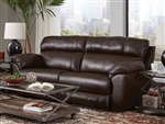 Costa Lay Flat Reclining Sofa in Chocolate Color Leather by Catnapper - 4071-CH