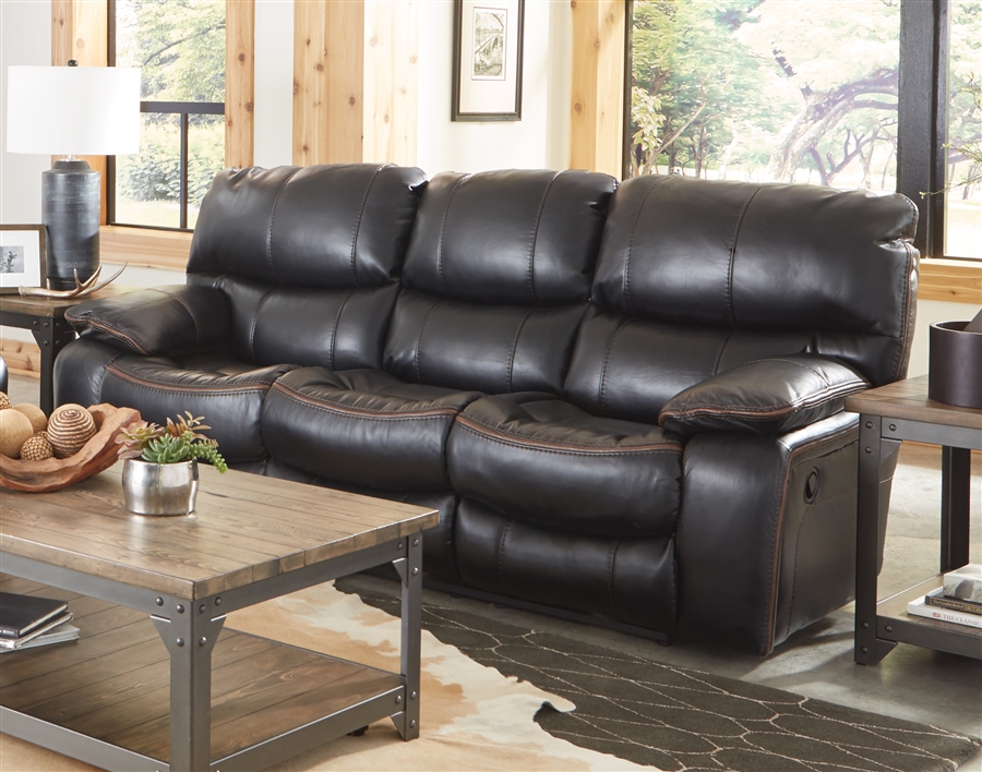 Camden Lay Flat Reclining Sofa In Black, Leather Or Fabric Sofa With Cats