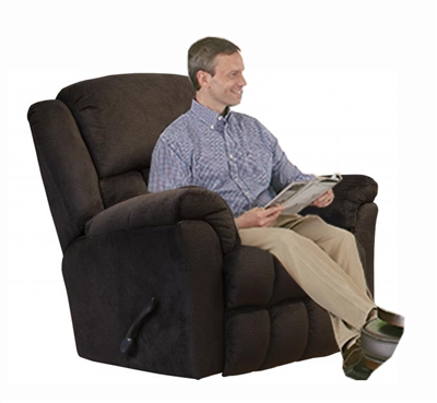 Bingham Rocker Recliner with Deluxe Heat and Massage in Chocolate Fabric by Catnapper - 42112-CH