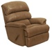 Bentley Chaise Rocker Recliner in Mushroom Leather Upholstery by Catnapper - 4404-2-M