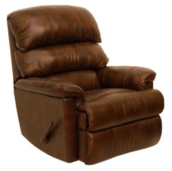 Bentley Chaise Rocker Recliner in Tobacco Leather Upholstery by Catnapper - 4404-2-T