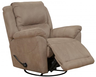 Cole Chaise Swivel Glider Recliner in Camel Fabric by Catnapper - 4566-5-C
