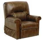 Vintage "Pow'r Lift" Full Lay-Out Chaise Recliner in Tobacco Leather by Catnapper - 4843-T