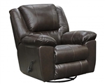 Transformer II Chaise Swivel Glider Recliner in Chocolate Leather by Catnapper - 49105-CH