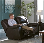 Transformer II Rocking Reclining Loveseat in Chocolate Leather by Catnapper - 49122-CH