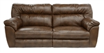 Larkin Power Lay Flat Reclining Sofa in Chestnut, Godiva, or Putty Leather by Catnapper - 61391