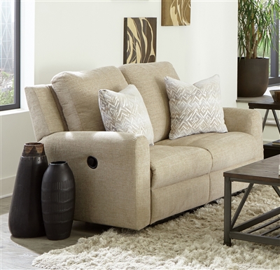 Calvin Power Reclining Loveseat in Putty Fabric by Catnapper - 61632-P