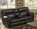 Nolan Godiva Leather POWER Reclining Console Loveseat by Catnapper - 64049