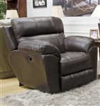 Costa Power Lay Flat Recliner in Chocolate Color Leather by Catnapper - 64070-7-CH