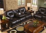 Mercury POWER Leather Lay Flat Reclining Sofa with Drop Down Table by Catnapper - 643345