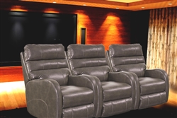 Supernova POWER Theater Seating in Ash Leather Like Fabric by Theatre Deluxe - 64747-4-A-S