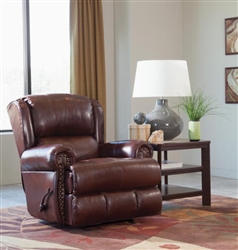 Duncan Power Deluxe Lay Flat Recliner in Walnut Leather by Catnapper - 64763-7-W