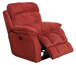 Crowley Power Headrest Power Lay Flat Recliner in Merlot Chenille Fabric by Catnapper - 647727-M