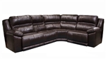 Bergamo 4 Piece Reclining Sectional in Chocolate Leather by Catnapper - 7418-4