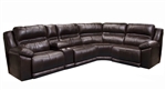 Bergamo 5 Piece Power Lumbar Reclining Sectional in Chocolate Leather by Catnapper - 7418-5PL