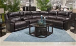 Bergamo 6 Piece Power Lumbar Reclining Sectional in Chocolate Leather by Catnapper - 7418-6