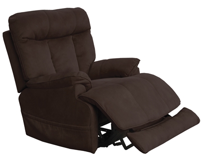Anders Power Headrest with Lumbar Power Lay Flat Recliner with Dual Heat & Massage in Dark Chocolate Fabric by Catnapper - 764789-7-D