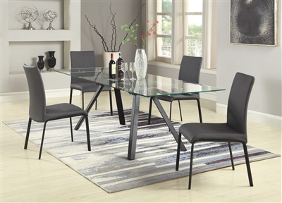 Aida 5 Piece Dining Room Set in Clear Finish by Chintaly - CHI-AIDA-5PC