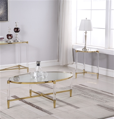 Denali 2 Piece Occasional Table Set with Oval Coffee Table by Chintaly - CHI-DENALI-OCC-OVL-SET