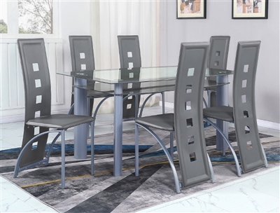 Echo 7 Piece Dining Set in Gray Finish by Crown Mark - CM-1171