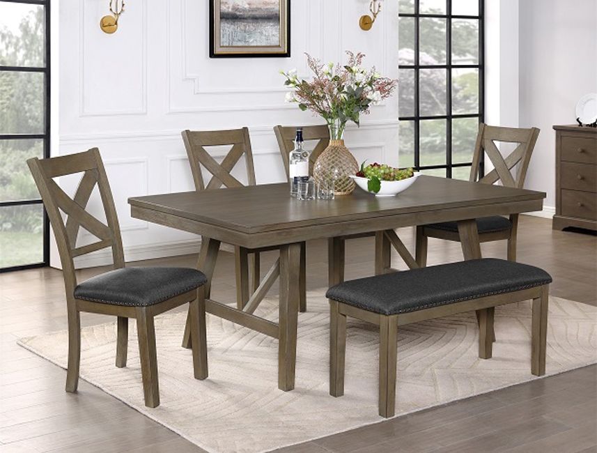 Amira 7 Piece Dining Set in Brown Finish by Crown Mark - CM-1208