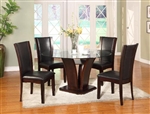 Camelia 5 Piece Round Table Dining Set in Espresso Finish by Crown Mark - 1210-RD-ESP