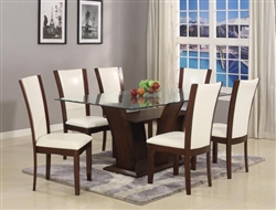 Camelia 5 Piece Dining Set in Espresso Finish by Crown Mark - 1210-WH