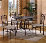 Hayes Wood and Metal 5 Piece Dining Set by Crown Mark - 1223