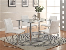 Crystal 5 Piece Dining Set by Crown Mark - 1240-WH