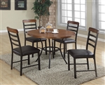 James 5 Piece Natural Wood and Black Finish Dining Set by Crown Mark - 1245