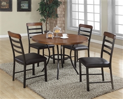 James 5 Piece Natural Wood and Black Finish Dining Set by Crown Mark - 1245