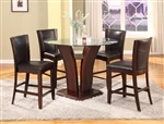 Camelia 5 Piece Counter Height Dining Set in Espresso Finish by Crown Mark - 1710-RD-ESP