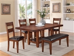 Peyton 6 Piece Dining Set in Cherry Finish by Crown Mark - 2100