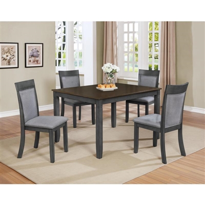 Charlie 5 Piece Dining Set in Brown and Grey Finish by Crown Mark - CM-2214