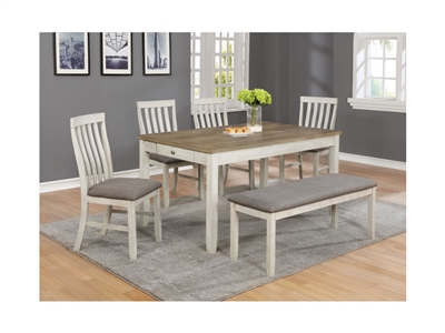 Brigitte 5 Piece Dining Set in Two-tone Finish by Crown Mark - CM-2217